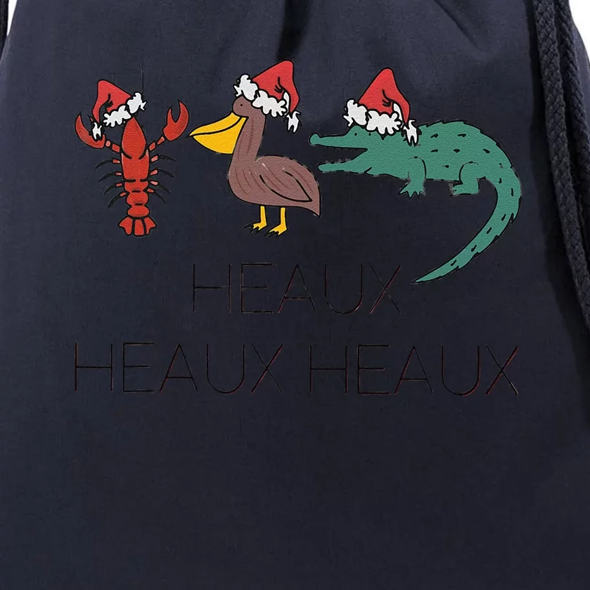 Heaux Heaux Heaux Funny Louisiana Cajun Christmas Holiday Drawstring Bag