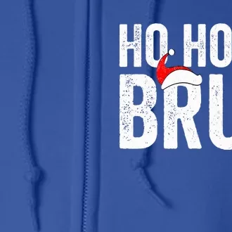 Ho Ho Ho Bruh Funny Christmas Holiday Teen Santa Hat Family Full Zip Hoodie