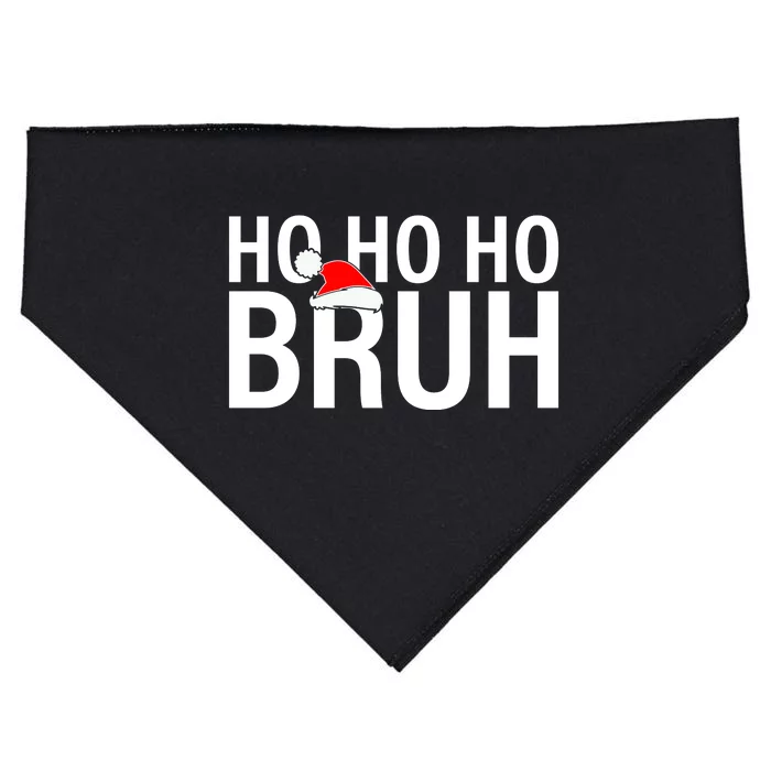 Ho Ho Ho Bruh Santa Hat Funny Christmas USA-Made Doggie Bandana