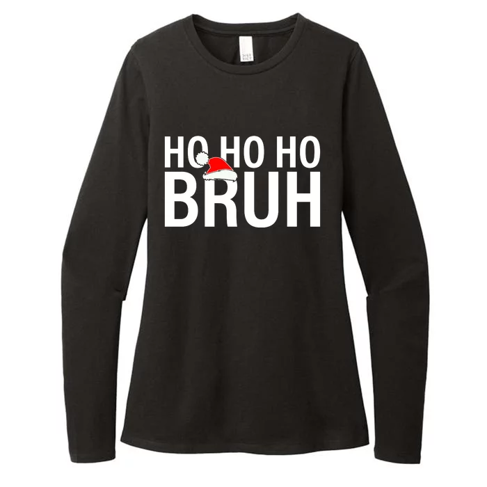 Ho Ho Ho Bruh Santa Hat Funny Christmas Womens CVC Long Sleeve Shirt