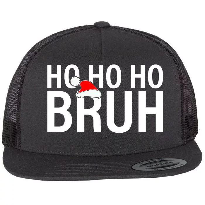 Ho Ho Ho Bruh Santa Hat Funny Christmas Flat Bill Trucker Hat