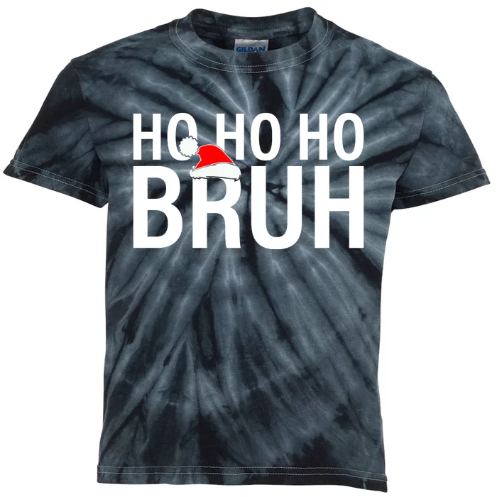 Ho Ho Ho Bruh Santa Hat Funny Christmas Kids Tie-Dye T-Shirt