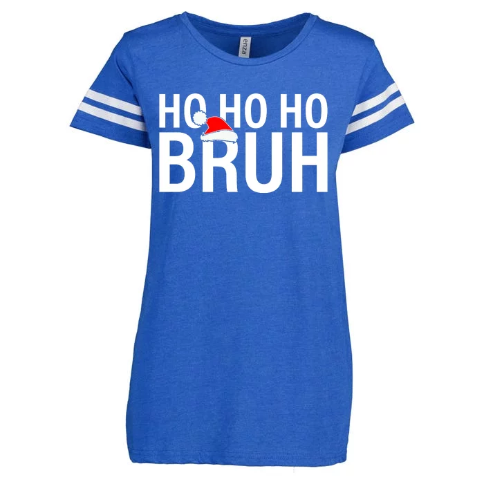 Ho Ho Ho Bruh Santa Hat Funny Christmas Enza Ladies Jersey Football T-Shirt