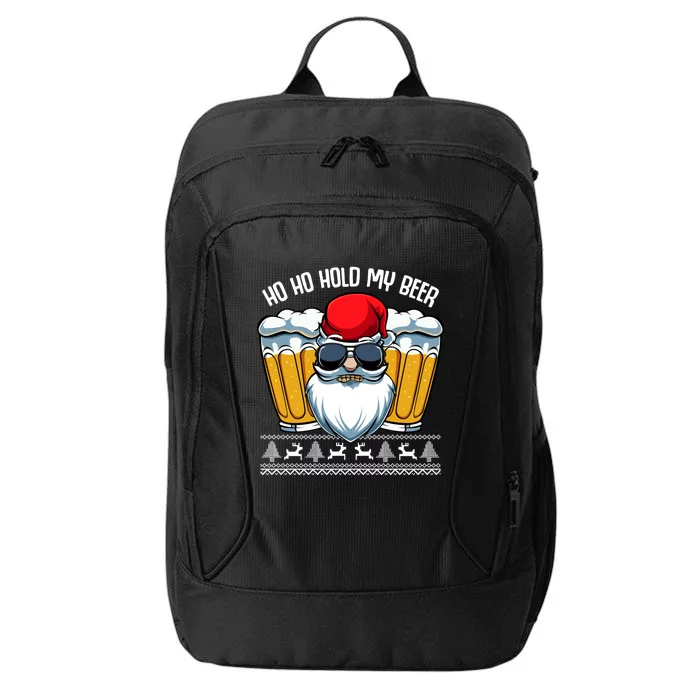 Ho Ho Hold My Beer Santa Claus Christmas Ing Party Gift City Backpack