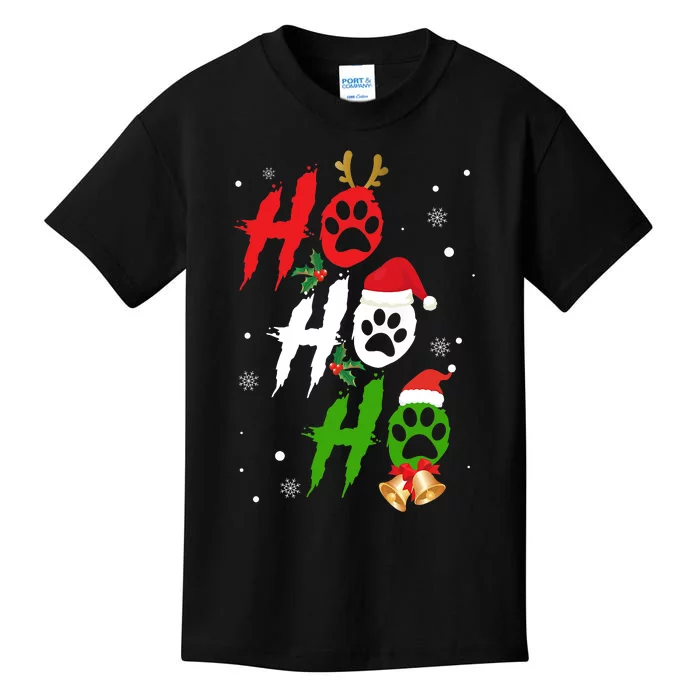 Ho Ho Ho Paw Christmas Funny Dog Lover Gifts For Xmas Kids T-Shirt