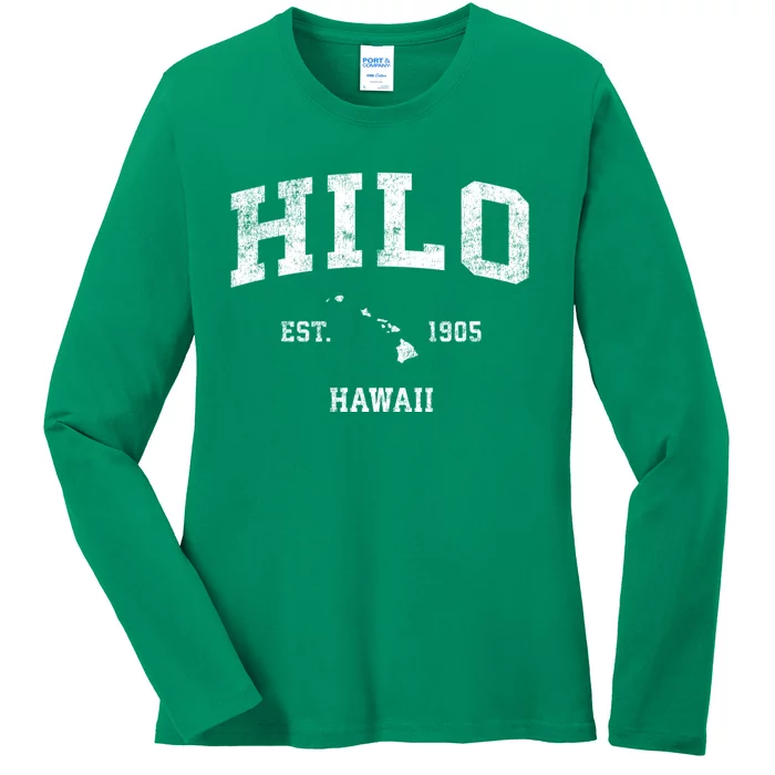 Hilo Hawaii Hi Vintage Sports Ladies Long Sleeve Shirt