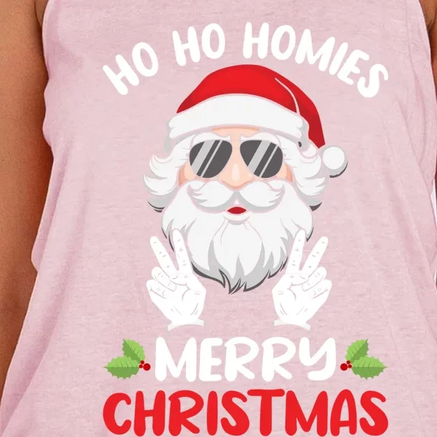 Ho Ho Homies Merry Christmas Cool Santa Claus Christmas Love Gift Women's Knotted Racerback Tank