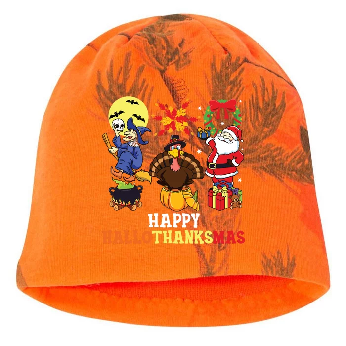 Happy Hallothanksmas Halloween Thanksgiving Christmas Kati - Camo Knit Beanie