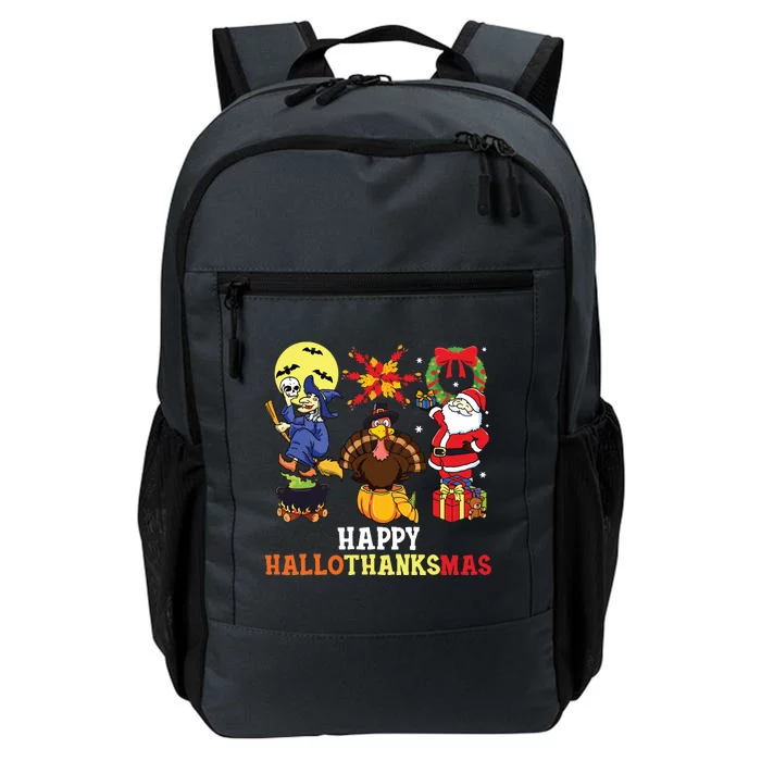 Happy Hallothanksmas Halloween Thanksgiving Christmas Daily Commute Backpack