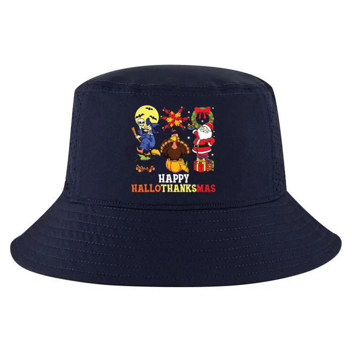 Happy Hallothanksmas Halloween Thanksgiving Christmas Cool Comfort Performance Bucket Hat