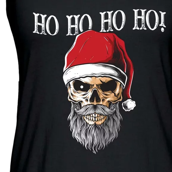 Ho Ho Ho Skeleton Bearded Skull Santa Ladies Essential Flowy Tank