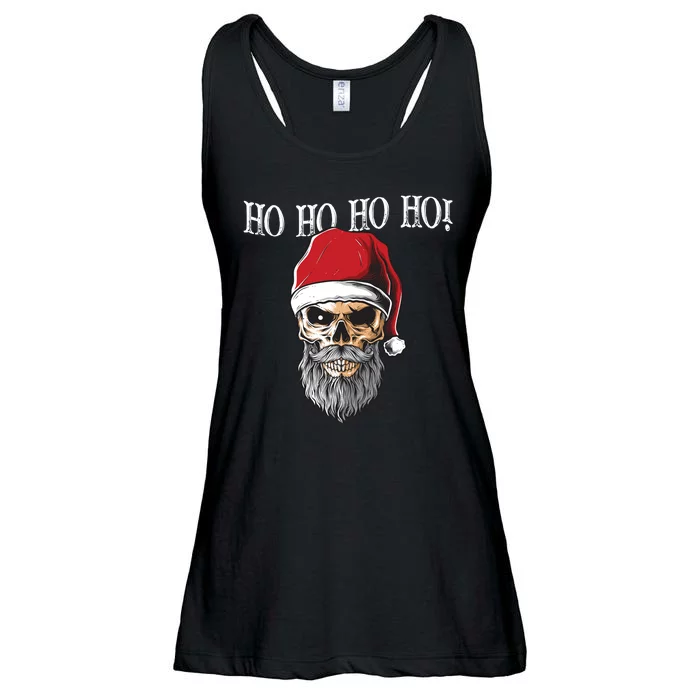 Ho Ho Ho Skeleton Bearded Skull Santa Ladies Essential Flowy Tank