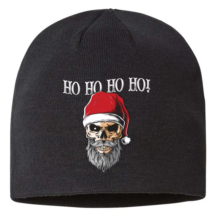 Ho Ho Ho Skeleton Bearded Skull Santa 8 1/2in Sustainable Knit Beanie