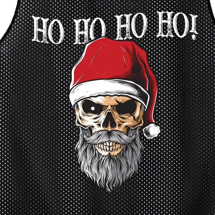 Ho Ho Ho Skeleton Bearded Skull Santa Mesh Reversible Basketball Jersey Tank