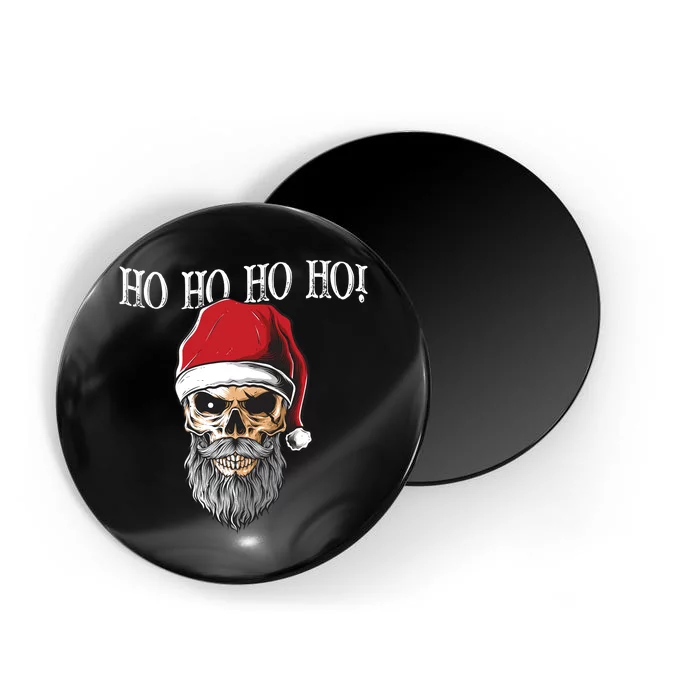 Ho Ho Ho Skeleton Bearded Skull Santa Magnet