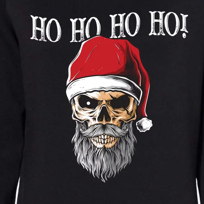 Ho Ho Ho Skeleton Bearded Skull Santa Womens California Wash Sweatshirt