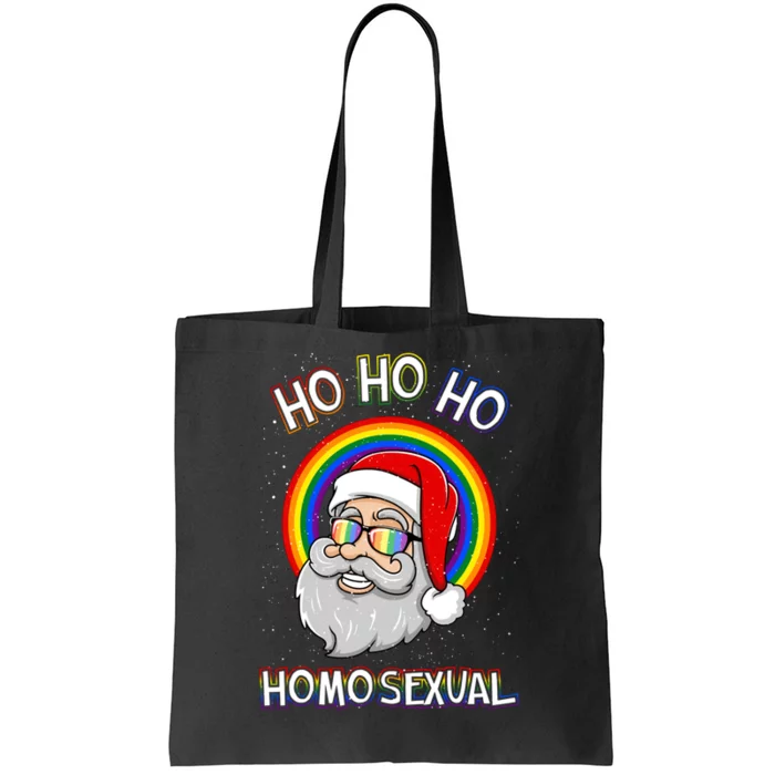 Ho Ho Ho Santa Claus Homosexual Holigays Lgbt Ugly Christmas Tote Bag