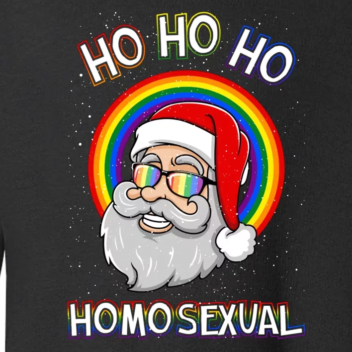 Ho Ho Ho Santa Claus Homosexual Holigays Lgbt Ugly Christmas Toddler Sweatshirt