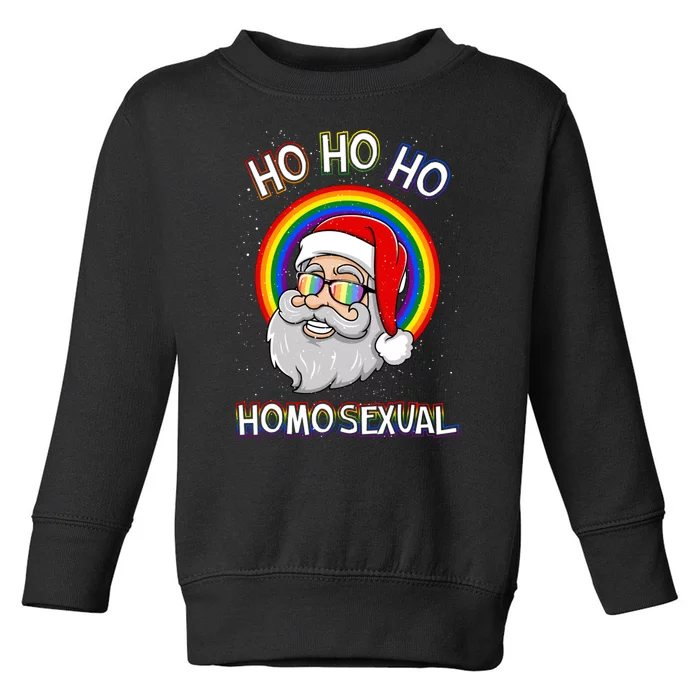 Ho Ho Ho Santa Claus Homosexual Holigays Lgbt Ugly Christmas Toddler Sweatshirt