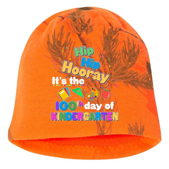 Hip Hip Hooray It's The 100th Day Of Kindergarten Kati - Camo Knit Beanie