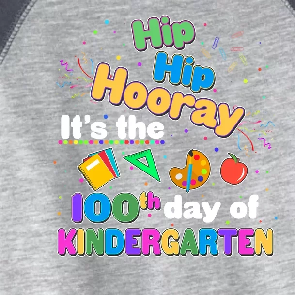 Hip Hip Hooray It's The 100th Day Of Kindergarten Toddler Fine Jersey T-Shirt