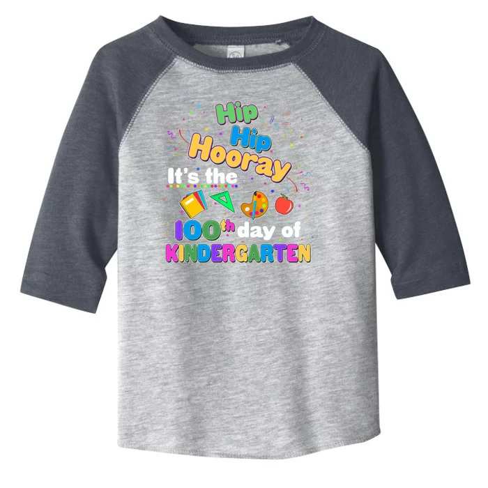 Hip Hip Hooray It's The 100th Day Of Kindergarten Toddler Fine Jersey T-Shirt