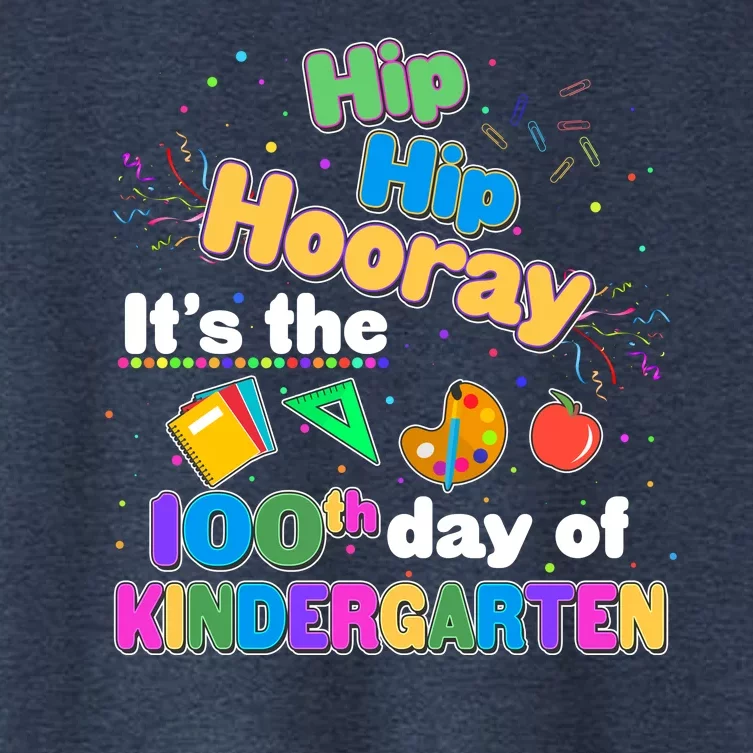 Hip Hip Hooray It's The 100th Day Of Kindergarten Women's Crop Top Tee