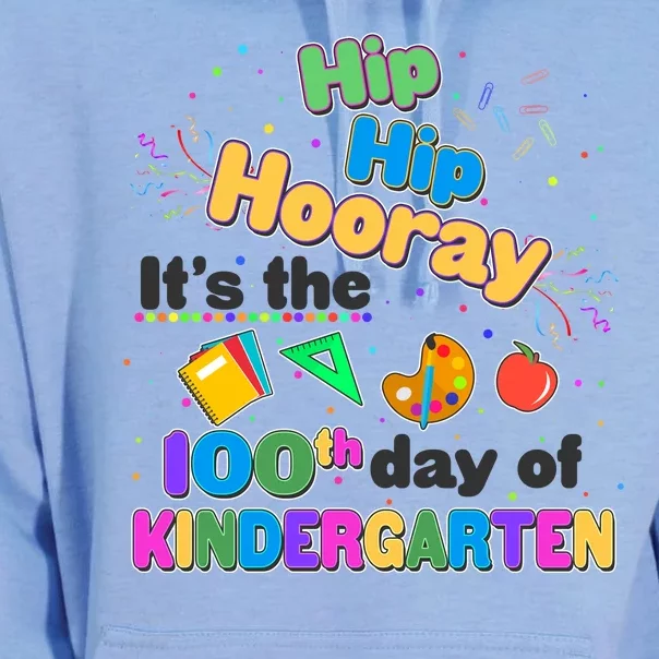 Hip Hip Hooray It's The 100th Day Of Kindergarten Unisex Surf Hoodie