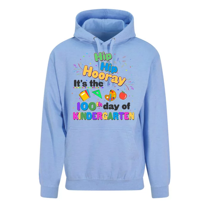 Hip Hip Hooray It's The 100th Day Of Kindergarten Unisex Surf Hoodie