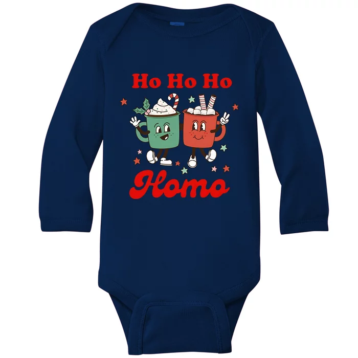 Ho Ho Homo Lgbtq Christmas Pride Lgbt Baby Long Sleeve Bodysuit