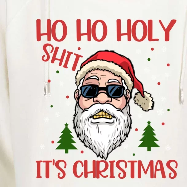 Ho Ho Holy Shit ItS Christmas Santa Funny Gift Cool Gift Womens Funnel Neck Pullover Hood