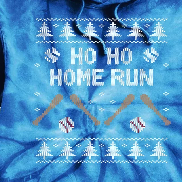 Ho Ho Home Run Funny Ugly Christmas Baseball Lover Cool Gift Tie Dye Hoodie