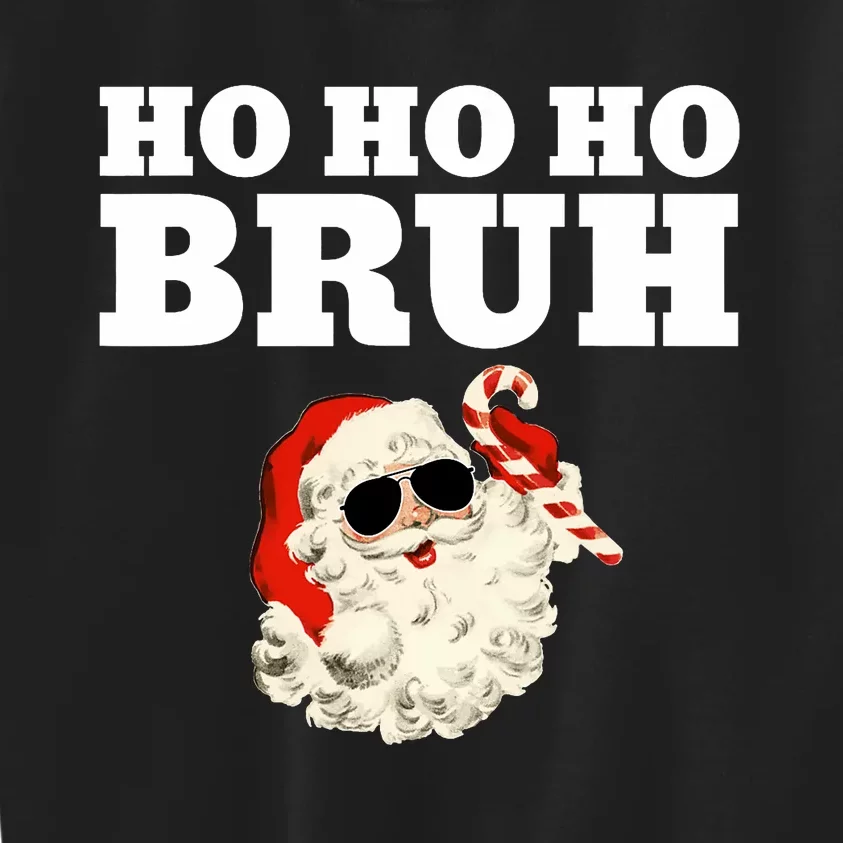 Ho Ho Ho Bruh Funny Christmas Santa Kids Sweatshirt