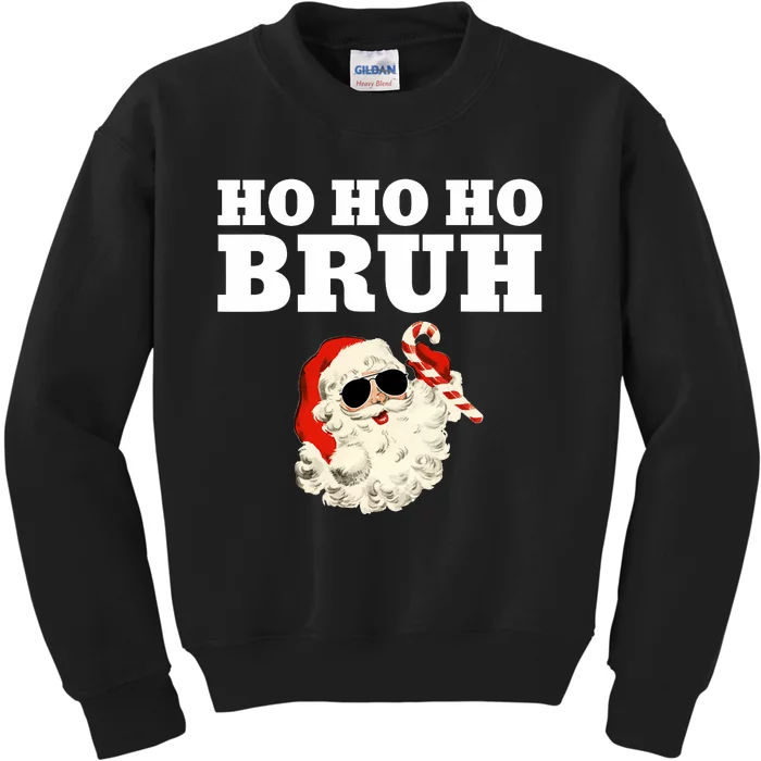 Ho Ho Ho Bruh Funny Christmas Santa Kids Sweatshirt