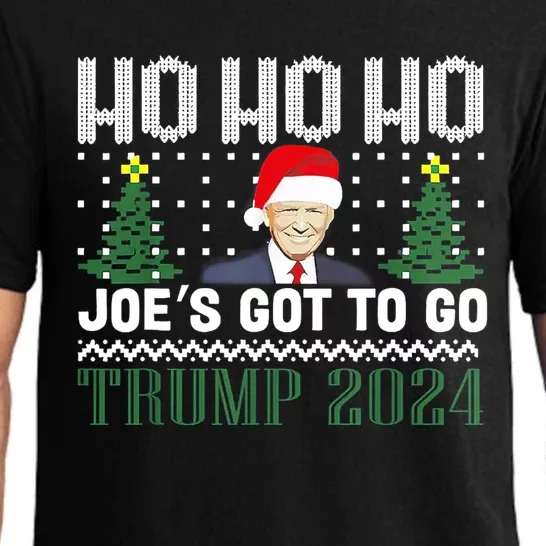 Ho Ho Ho JoeS Got To Go Trump 2024 Ugly Sweater Christmas Pajama Set