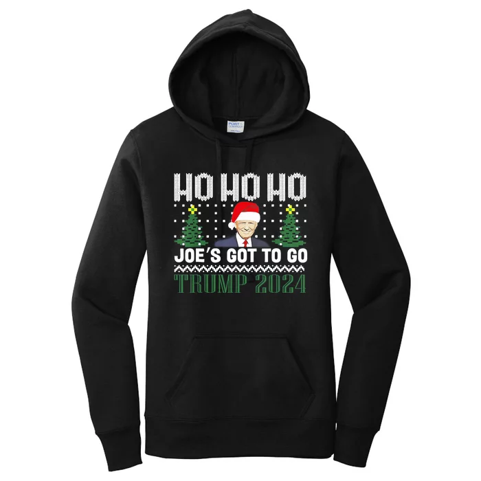 Ho Ho Ho JoeS Got To Go Trump 2024 Ugly Sweater Christmas Women's Pullover Hoodie