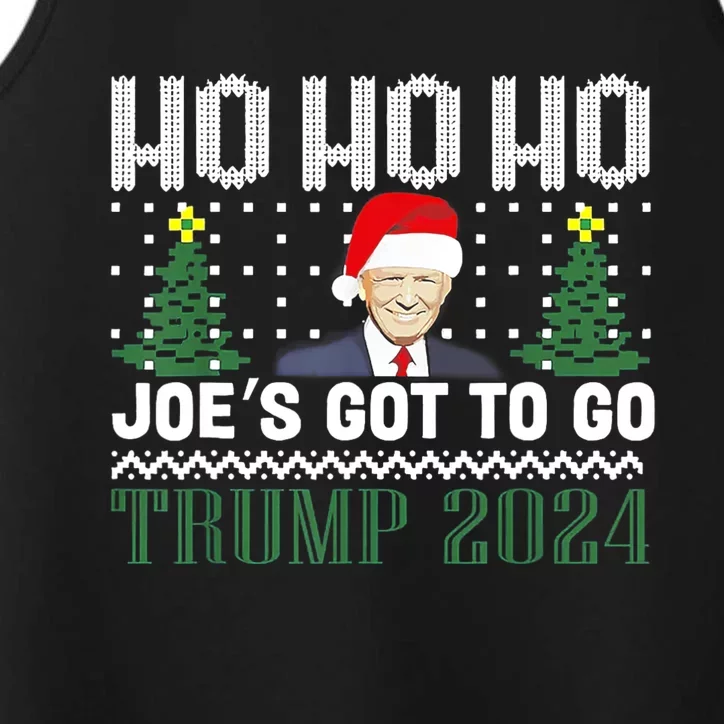 Ho Ho Ho JoeS Got To Go Trump 2024 Ugly Sweater Christmas Performance Tank