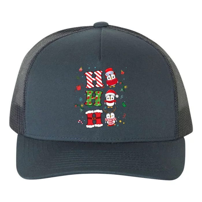 Ho Ho Ho Funny Xmas Christmas Pajamas Santa Penguin Gift Yupoong Adult 5-Panel Trucker Hat