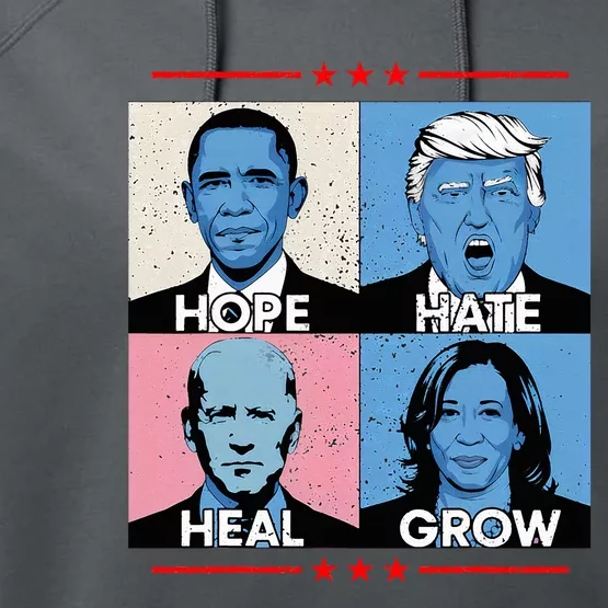 Hope Hate Heal Grow Political Leaders Performance Fleece Hoodie