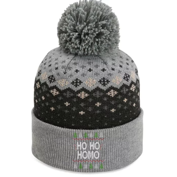 Ho Ho Ho Homo Homosexual Lgbt Gay Ugly Christmas Meaningful Gift The Baniff Cuffed Pom Beanie