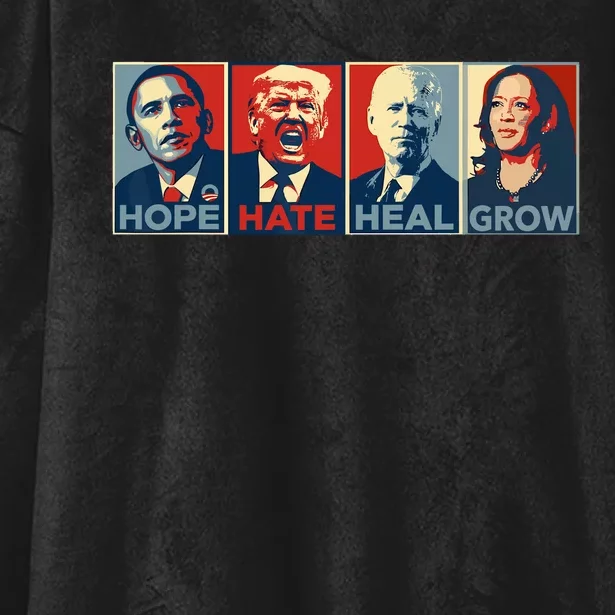 Hope Hate Heal Grow Vote Kamala 2024 Hooded Wearable Blanket