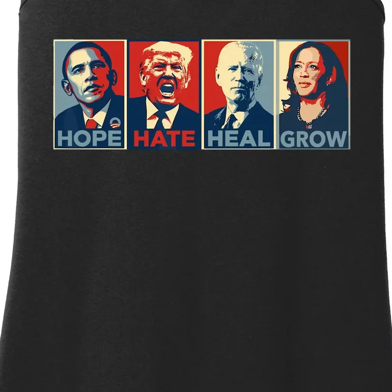 Hope Hate Heal Grow Vote Kamala 2024 Ladies Essential Tank