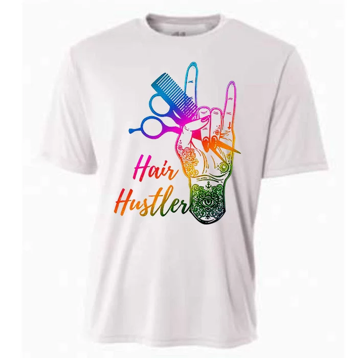 Hair Hustler Hair Stylist Hairdresser Barber Retro Cooling Performance Crew T-Shirt