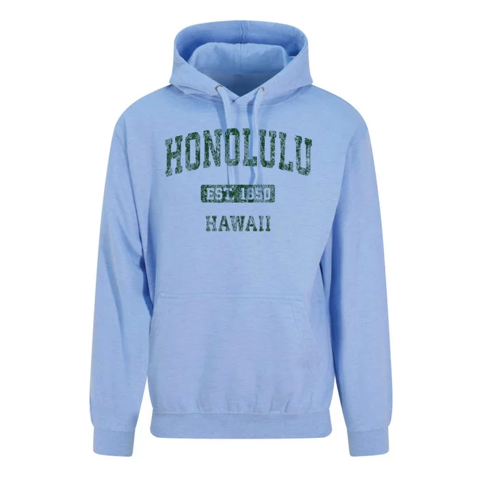 Honolulu Hawaii Hi Vintage Athletic Sports Design Unisex Surf Hoodie