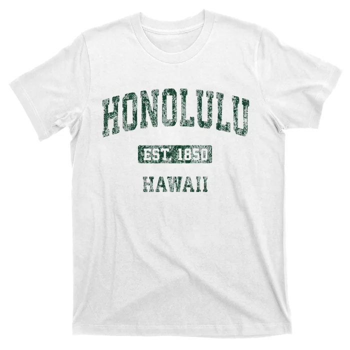 Honolulu Hawaii Hi Vintage Athletic Sports Design T-Shirt