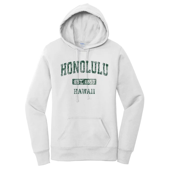 Honolulu Hawaii Hi Vintage Athletic Sports Design Women's Pullover Hoodie