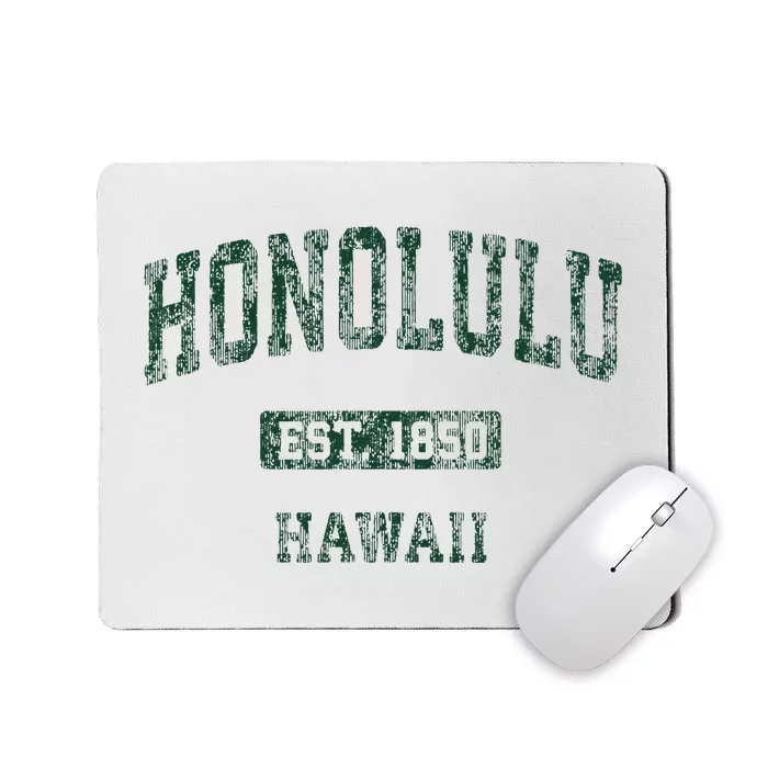 Honolulu Hawaii Hi Vintage Athletic Sports Design Mousepad