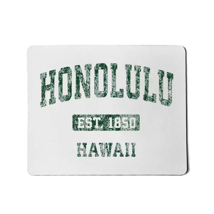 Honolulu Hawaii Hi Vintage Athletic Sports Design Mousepad