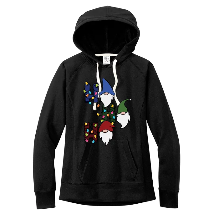 Ho Ho Ho Gnome Jolly Christmas Women's Fleece Hoodie