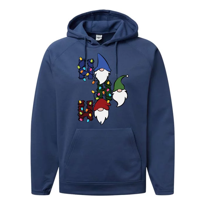 Ho Ho Ho Gnome Jolly Christmas Performance Fleece Hoodie